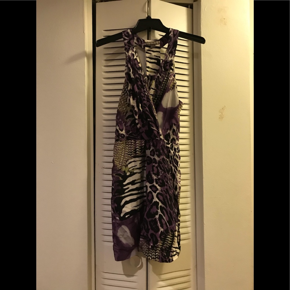 Mixed Pattern Purple Dress